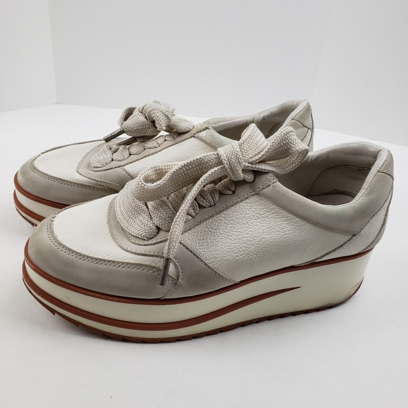 cream platform sneakers